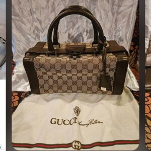 Vintage Gucci Brown Monogram Vanity Trunk/Handbag